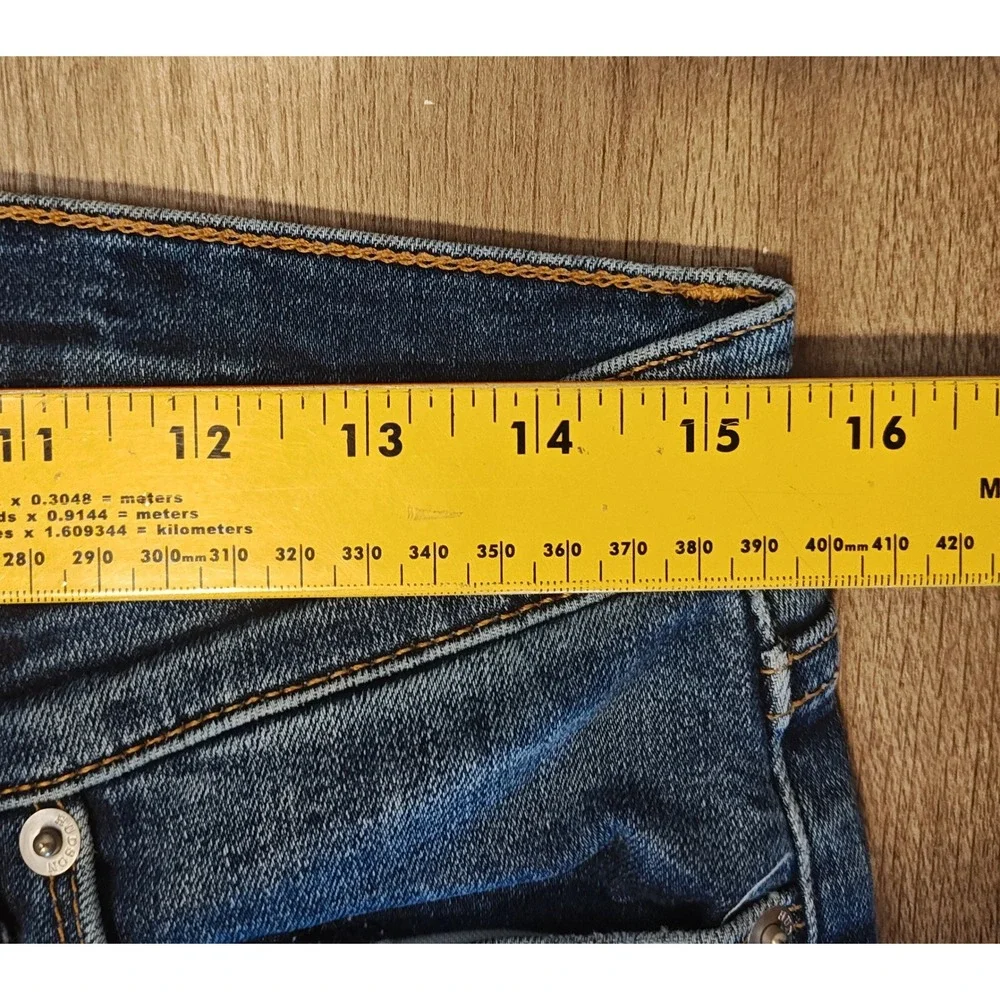 Hudson Colette Skinny Crop Jeans Women 31 Dark Wash Mid Rise Raw Step Hem Distre